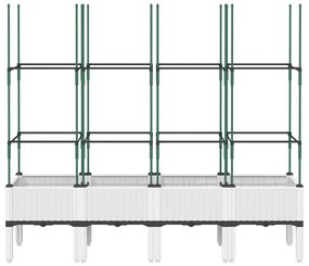 Ζαρντινιέρα Κήπου με Καφασωτό Λευκή 160x40x142,5 εκ. από PP - Λευκό