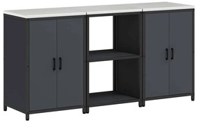 vidaXL Σετ Αποθήκευσης Κουζίνας 3 pcs Ανθρακί 180 x 50 x 92 εκ.