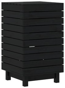 vidaXL Καλάθι Ρούχων Μαύρο 44 x 44 x 76 εκ. από Μασίφ Ξύλο Πεύκου