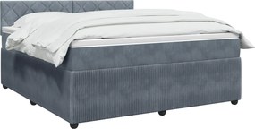 vidaXL Κρεβάτι box spring με στρώμα Σκούρο Γκρι 140 x 190 cm Βελούδο