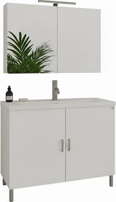 Drop Roma 80x39 White Gloss - Πάγκος με Νιπτήρα &amp; Κρυφοντουλαπο