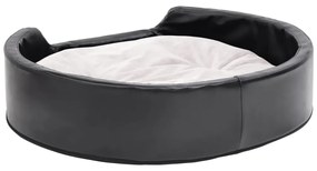 vidaXL Κρεβάτι Σκύλου Μαύρο/Μπεζ 79 x 70 x 19 εκ. Βελουτέ/Συνθ. Δέρμα