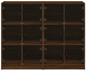 vidaXL Βιβλιοθήκη με Πόρτες Καφέ Δρυς 136x37x109 εκ. Επεξ. Ξύλο