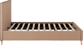 ΚΡΕΒΑΤΙ ΜΕ ΣΤΡΩΜΑ INDRA HM21280.02 ΜΠΕΖ ΥΦΑΣΜΑ--ΓΙΑ 160x200εκ