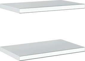 vidaXL Ράφια Τοίχου 2Τεμ. Ασημί 50x30 εκ. Ανοξείδωτο Ατσάλι