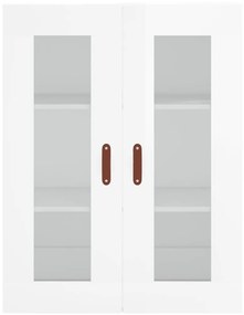 Ντουλάπια Τοίχου 2 τεμ. Γυαλιστερό Λευκό από Επεξεργασμένο ξύλο - Λευκό