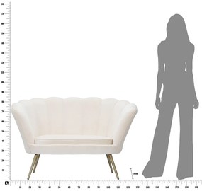 Διθέσιος Καναπές VIENNA Λευκό και Χρυσό 74x130x84