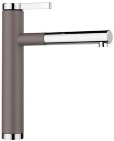 Blanco Linee-S Volcano Grey-Chrome Μπαταρία Κουζίνας με Περιστρεφόμενο Ρουξούνι και Αποσπώμενο Ντους