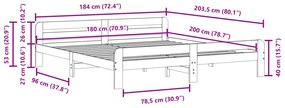 ΣΚΕΛΕΤΟΣ ΚΡΕΒΑΤΙΟΥ ΧΩΡΙΣ ΣΤΡΩΜΑ 180X200 ΕΚ ΜΑΣΙΦ ΞΥΛΟ ΠΕΥΚΟΥ 855463