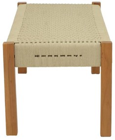 Παγκάκι Uma απο Ξύλο Teak με PE Σχοινί σε Φυσικό 150x45x40εκ. 150x45x40 εκ.