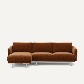 Γωνιακός καναπές από βελούδινo chenille, Nogara