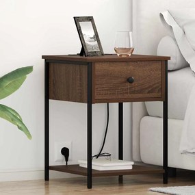 vidaXL Κομοδίνο 2 pcs Καφέ δρυς 42 x 41 x 56 εκ. Επεξεργασμένο ξύλο