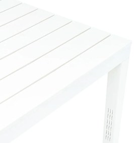 Τραπέζι Κήπου με 2 Πάγκους Λευκό Πλαστικό - Λευκό