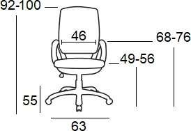 A1150-W Λευκο/Ροζ Υφασμα Πολυθρονα Γραφειου