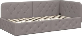 vidaXL Κρεβάτι Γωνίας Taupe 100 x 200 cm ύφασμα
