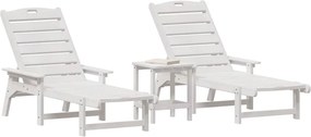 vidaXL Ξαπλώστρα 3 pcs Λευκό Πολυαιθυλένιο