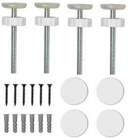 PawHut Παιχνίδι πόρτας, Σύστημα σύσφιξης, Ρυθμιζόμενο μήκος, Χάλυβας/ABS, 75-115 x 76cm, Λευκό