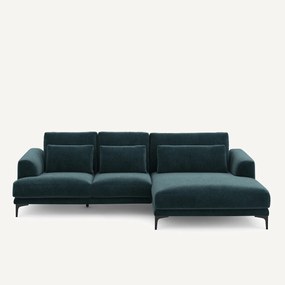 Γωνιακός καναπές XL δεξιός, από βελούδινο chenille, MARSILE