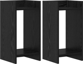vidaXL Βάση φυτών Μαύρη Δρυς 30 x 30 x 60 cm Επεξεργασμένο Ξύλο