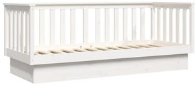 vidaXL Κρεβάτι ημέρας χωρίς στρώμα Λευκό 75x190 cm Στερεό ξύλο πεύκο