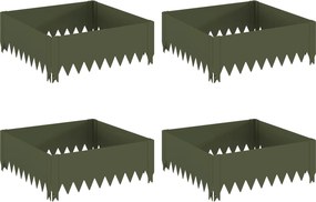 VidaXL Περίγραμμα γκαζόν 4 τμχ. 60 x 60 x 20 εκ Ατσάλι Λαδί