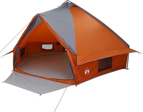 vidaXL Τέντα Teepee 10 Ατόμων 10 άτομο Γκρι και Πορτοκαλί