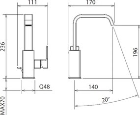 La Torre Profili Plus 46601 Chrome  - Μπαταρία νιπτήρα ψηλή