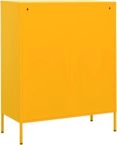 vidaXL Ντουλάπι Αποθήκευσης Μουσταρδί 80 x 35 x 101,5 εκ. Ατσάλινο