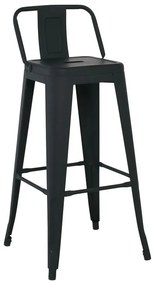 RELIX Σκαμπό Bar με Πλάτη, Μέταλλο Βαφή Μαύρο Εxtra Matte 44x44x76/94cm Ε5199,1ΜW