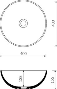 Schock Basic Mineralicast 60301 White Matt Ø40 - Επιτραπεζιος Μαρμαρινος Νιπτηρας