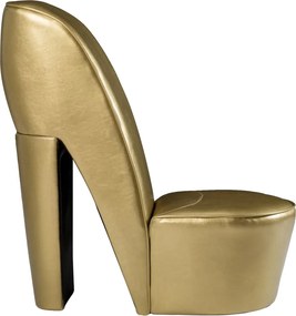 vidaXL Κάθισμα Γόβα Χρυσό από Συνθετικό Δέρμα