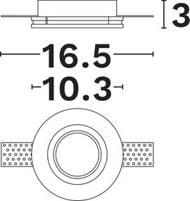 Γύψινο Σποτ Χωνευτό Tobia Trimless GU10 Κοπή ⌀10,8cm Λευκό