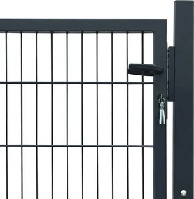 vidaXL Πόρτα Περίφραξης Ανθρακί Ατσάλινη 100x100 εκ.