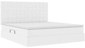 vidaXL Κρεβάτι Αποθήκης Καθαρό Λευκό 180 x 200 cm Τεχνητό Δέρμα