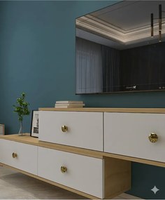 Stewehome Σετ 2 τεμαχίων επιτοίχια μοντέρνα βάση τηλεόρασης 120x30x30 cm