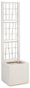 vidaXL Γλάστρος με πλέγμα λευκό 36 x 36 x 140 εκ. Πλαστικός
