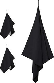 vidaXL Σύνολο πετσέτας αθλητισμού 3 pcs Μαύρο