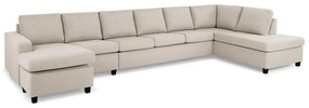 Γωνιακός Καναπές Scandinavian Choice C178, Μαύρο, Beige, 407x199x79cm, Πόδια: Πλαστική ύλη | Epipla1.gr