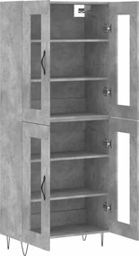 VidaXL Ντουλάπι Γκρι Σκυροδέματος 69,5x34x180 εκ. Επεξεργασμένο Ξύλο