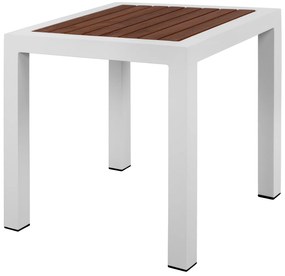 ΤΡΑΠΕΖΙ ΑΛΟΥΜΙΝΙΟΥ SABRA HM5403.01 ΛΕΥΚΟ ΜΕ POLYWOOD 45Χ45Χ45,5Y εκ.