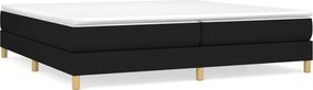 vidaXL Κρεβάτι Boxspring με Στρώμα Μαύρο 200x200 εκ. Υφασμάτινο