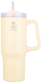 Κούπα Θερμός Με Λαβή &amp; Καλαμάκι 900ml Estia Save The Aegean Tumbler Lily White 01-28671