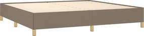 vidaXL Κρεβάτι Boxspring με Στρώμα Taupe 200x200 εκ. Υφασμάτινο