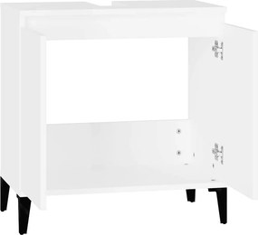 vidaXL Ντουλάπι Νιπτήρα Λευκό 58 x 33 x 60 εκ. από Επεξεργασμένο Ξύλο