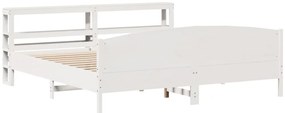 vidaXL Σκελετός Κρεβ. Χωρίς Στρώμα Λευκό 180x200 εκ Μασίφ Πεύκο