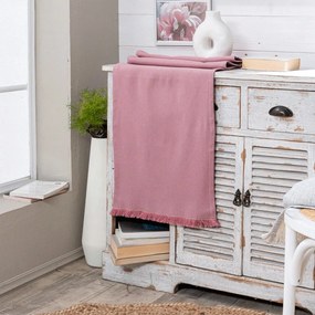 Τραβέρσα Ostia 06 Pink Teoran 45X180 Cotton-Polyester