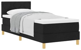 vidaXL Κρεβάτι box spring με στρώμα με στρώμα Μαύρο 80 x 200 cm ύφασμα