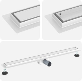 vidaXL 2 σε 1 εκροή ντους Ασημί 90 cm Ανοξείδωτο Ατσάλι 304