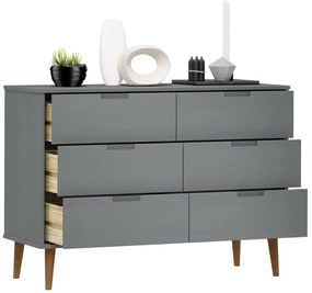 vidaXL Συρταριέρα MOLDE Γκρι 113x40x80 εκ. από Μασίφ Ξύλο Πεύκου