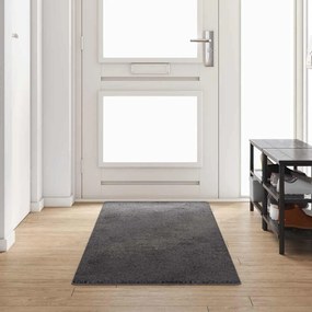 vidaXL Δερμάτινο Χαλί Γκρι 80 x 300 cm 100% Πολυπροπυλένιο Τούφτα